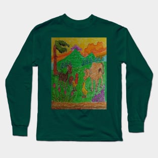 cow goat chicken Long Sleeve T-Shirt